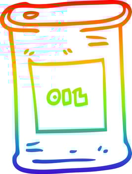 rainbow gradient line drawing cartoon motor oil vector