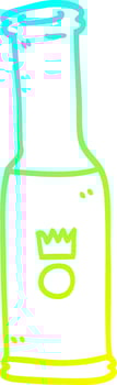 cold gradient line drawing cartoon bottle of pop vector