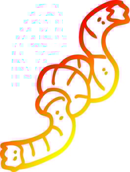 warm gradient line drawing cartoon knotted rope vector
