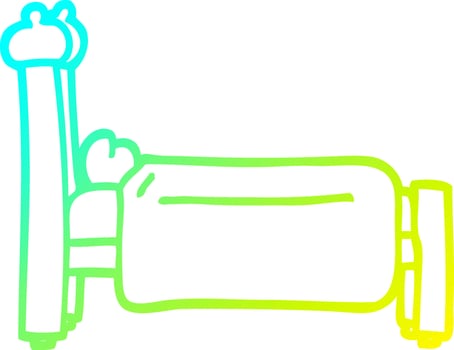 cold gradient line drawing cartoon bed vector