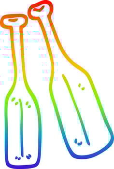 rainbow gradient line drawing cartoon pair of paddles vector