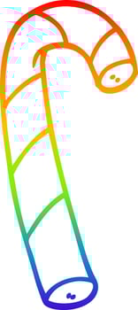 rainbow gradient line drawing cartoon striped candy cane vector