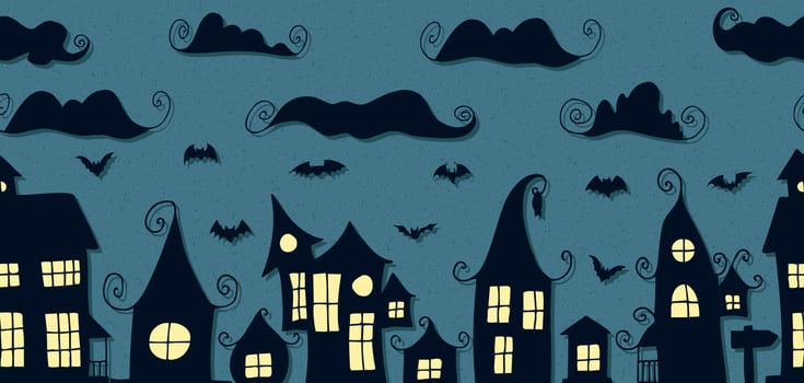 Seamless Pattern. Halloween - October 31. Hand-drawn doodle illustration. Trick or treat. Happy Halloween 2022. vector