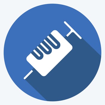 Icon Syringe. suitable for medicine symbol. long shadow style. simple design editable. design template vector. simple illustration vector