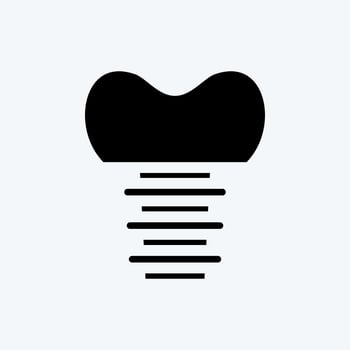 Icon Dental Implant. suitable for medicine symbol. glyph style. simple design editable. design template vector. simple illustration vector