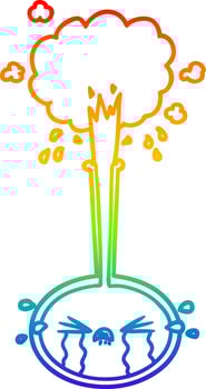 rainbow gradient line drawing crying cartoon science experiment crying vector