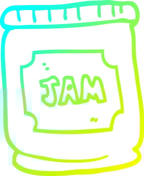 cold gradient line drawing cartoon jam pot vector