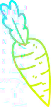 cold gradient line drawing cartoon carrots vector