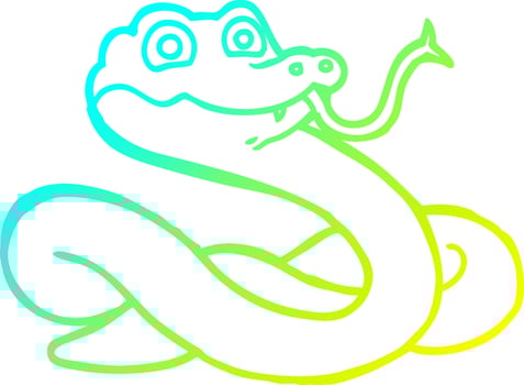 cold gradient line drawing cartoon snake vector