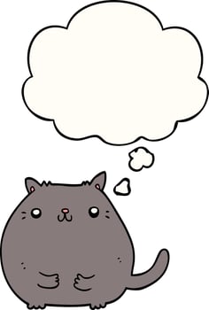 cartoon cat and thought bubble vector
