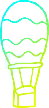 cold gradient line drawing cartoon hot air balloon vector