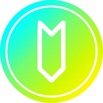 decorative arrow circular in cold gradient spectrum vector