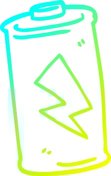 cold gradient line drawing cartoon battery vector