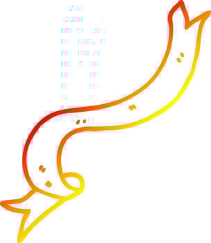 warm gradient line drawing cartoon floating ribbon vector