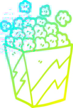 cold gradient line drawing cartoon popcorn vector