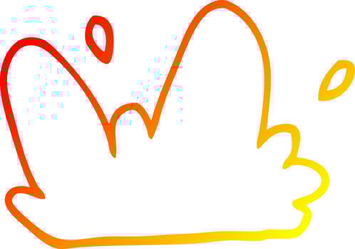 warm gradient line drawing cartoon mud splat vector