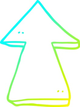 cold gradient line drawing cartoon pointing arrow vector