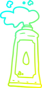 cold gradient line drawing cartoon tube of paint vector