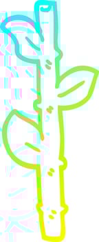 cold gradient line drawing cartoon bamboo vector