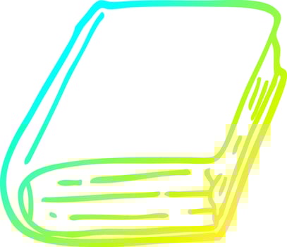 cold gradient line drawing cartoon old book vector