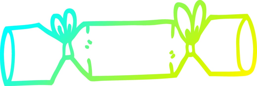cold gradient line drawing cartoon cracker vector
