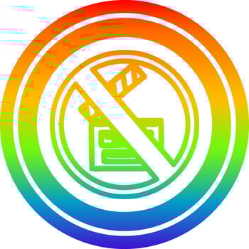 no filming circular in rainbow spectrum vector
