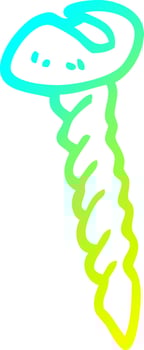 cold gradient line drawing cartoon metal screw vector
