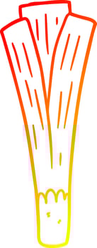 warm gradient line drawing organic leek vector