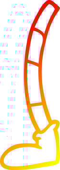 warm gradient line drawing cartoon retro leg vector