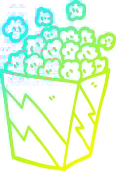 cold gradient line drawing cartoon cinema popcorn vector