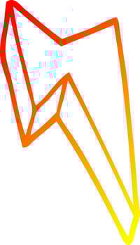 warm gradient line drawing cartoon decorative lightning bolt vector