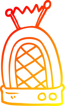 warm gradient line drawing cartoon retro radio vector