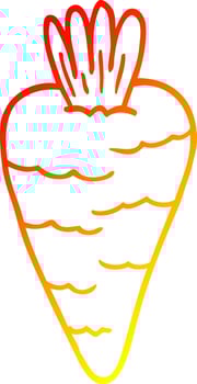 warm gradient line drawing cartoon carrot vector