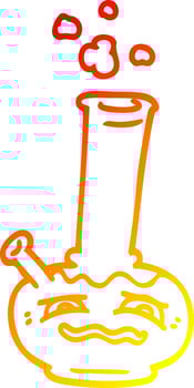 warm gradient line drawing cartoon bong vector