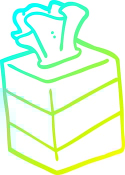 cold gradient line drawing cartoon tissue box vector