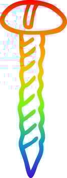 rainbow gradient line drawing brass screw vector