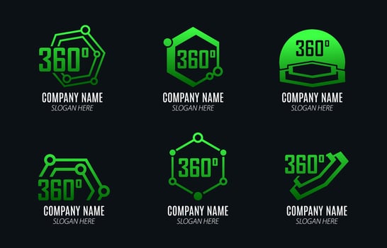 360 Logo Set Template vector