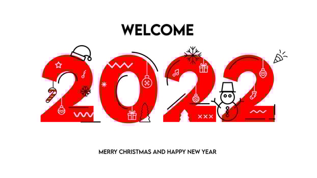 Merry Christmas and Happy New Year 2022 business greeting card. party invitation card, website banner, social media banner, marketing material, calendar. vector illustration