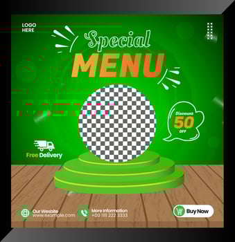 Food menu and restaurant social media or banner  template vector