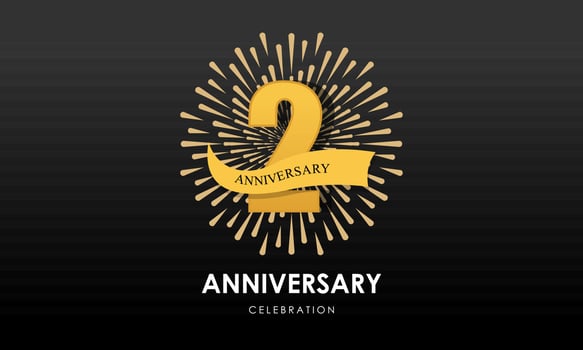 Anniversary fireworks and celebration background. Birthday or wedding party event decoration vector