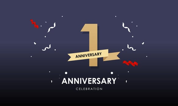 Anniversary fireworks and celebration background. Birthday or wedding party event decoration vector