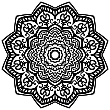 Flower Mandala. Vintage decorative elements. Oriental pattern, vector illustration. Coloring book page