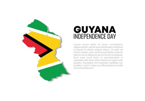 Guyana Independence day background national celebration on May 26th. vector