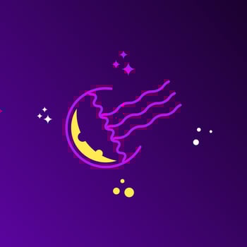 moon jellyfish illustration. line, modern,cute and unique style. suitable for logo, icon, symbol, sign or t shirt design vector