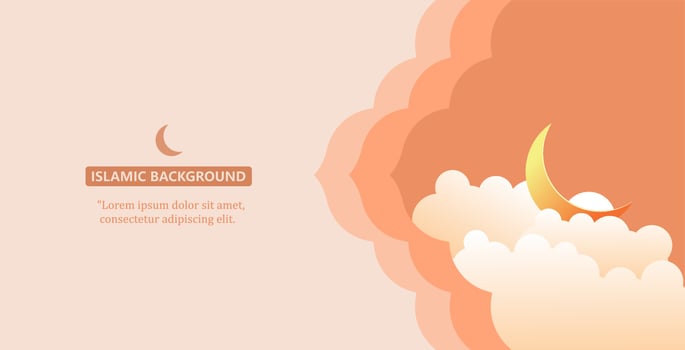 islamic background in paper cut style vector