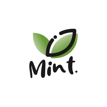 leaf mint logo template illustration vector