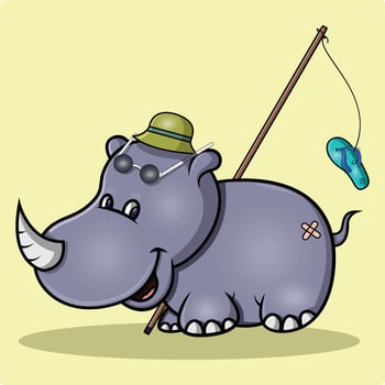 a rhino fishing sandals vector