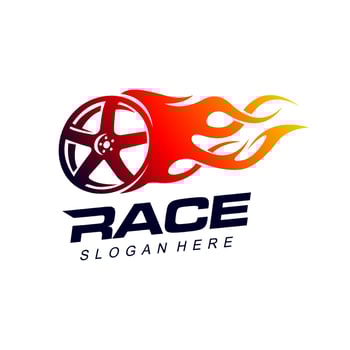 fire race logo vector template illustration