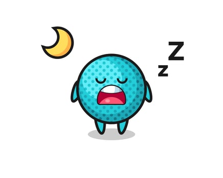 spiky ball character illustration sleeping at night vector