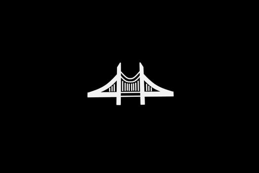 Bridge gate line pop art potrait logo colorful design with dark background. Abstract vector illustration. Dark minimalist wallpaper